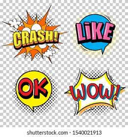 Expression words design for four words illustration