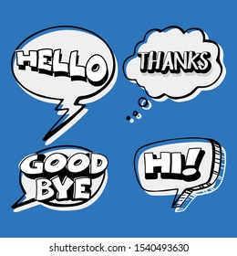 Expression words design for four words illustration