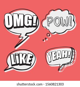 Expression words design for four words illustration