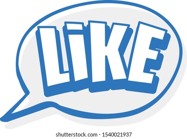 Expression words design for like illustration