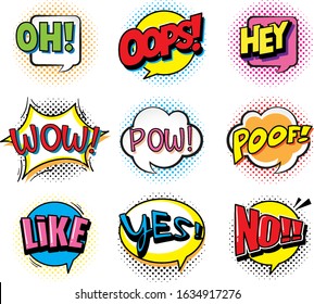 Expression words design for nine words illustration