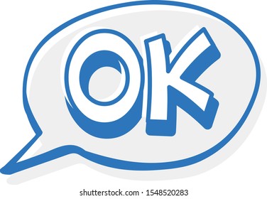 Diseño de palabras de expresión para ilustración de ok