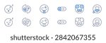 Expressionism icon set in two styles, Duotone and Thin Line style. Editable stroke. hot, joker, sadface, crazy, sleep, mood