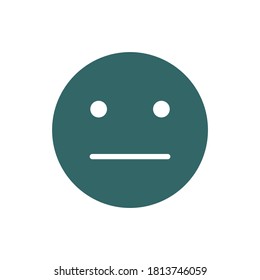 Expressionless emoji colored icon. Emotionless, indifferent face symbol.