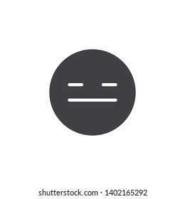 Expressionless Emoji face vector icon. filled flat sign for mobile concept and web design. Pensive face emoticon glyph icon. Symbol, logo illustration. Vector graphics