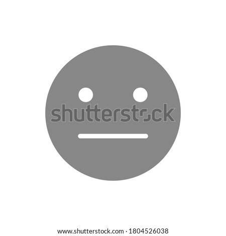 Expressionless emoji gray icon. Emotionless, indifferent face symbol.