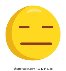 Expressionless Emoji Icon Illustration. Straight Vector Symbol Emoticon Design Doodle Vector.