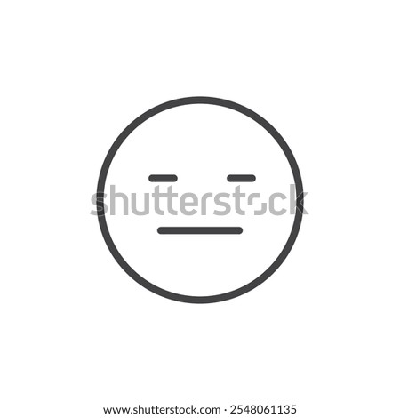 Expressionless emoji icon Logo symbol outline set