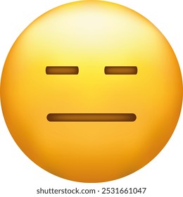 Ausdruckslose Emojis. Gerades Gesicht, Emoticon mit neutralen Linien Augen und Mund