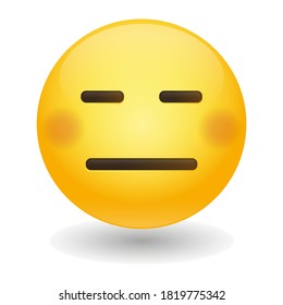 Expressionless Emoji Vector art illustration design. Emoticon expression graphic round. Avatar kawaii style.