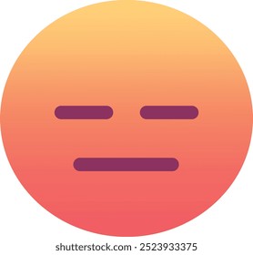 Ícone de emoji de face sem expressão. Cores modernas, elemento popular para mídias sociais e designs digitais. Emoticon, elemento isolado.