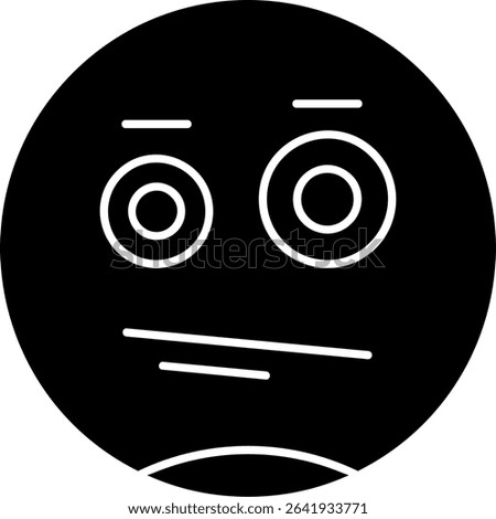 Expressionless Face Glyph Vector Icon Design