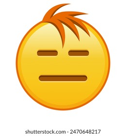 Expressionless face Large size of yellow emoji smile with hair