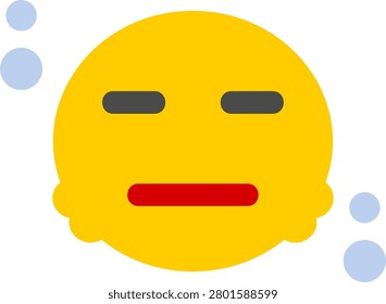 Expressionless Flat Style Icon Design