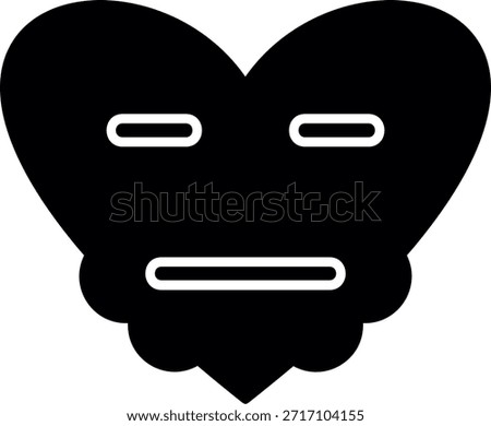 Expressionless Glyph Style Icon Design
