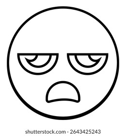 Expressionless line icon design. Expressionless thin black outline symbol vector illustration. editable stroke icon on transparent background.