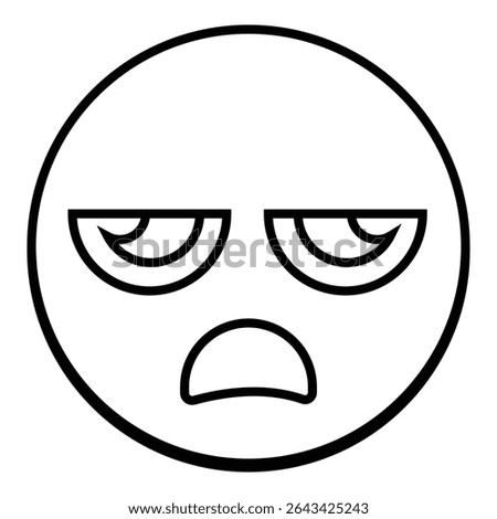 Expressionless line icon design. Expressionless thin black outline symbol vector illustration. editable stroke icon on transparent background.