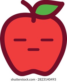 Expressionless Red Apple Emoji Icon