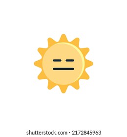 Expressionless Sun Face emoji flat icon, vector sign, colorful pictogram isolated on white. Symbol, logo illustration. Flat style design