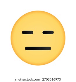 Ausdrucksloses gelbes Emoji-Gesicht mit geraden Augen und Mund