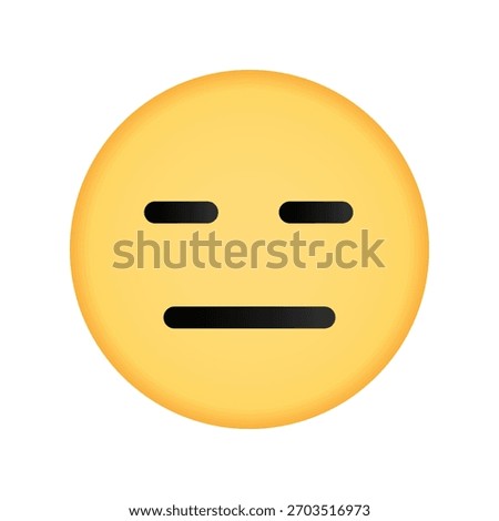 Expressionless yellow emoji face with straight eyes and mouth