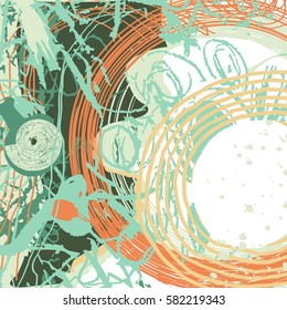 expressive abstract artistic background made in neo-grunge style, hand drawn textures and brushes