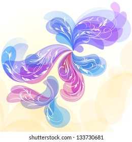 Expressive Abstract Background with Floral Ornament