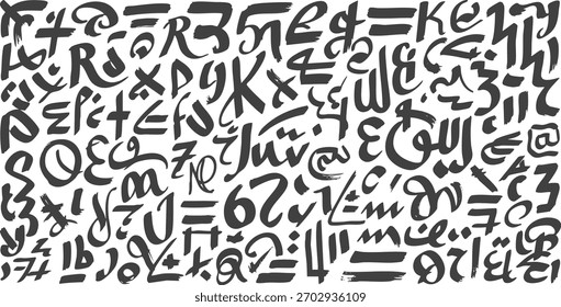 Caligrafia abstrata expressiva pincelada arte