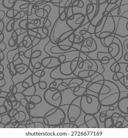 Textura abstracta expresiva hecha de caóticas líneas de garabatos dibujadas a mano en gris monocromo. Transmite energía, movimiento y caos creativo. Perfecto para diseños editoriales, portadas de álbumes, impresiones artísticas, branding y visuales experimentales.