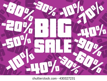 Expressive BIG SALE background in purple