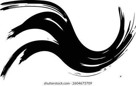 Expressive Black Ink Brush Stroke Vector - Perfect for Branding and Web Design
