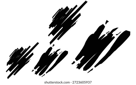 Traços de tinta preta expressivos formando formas abstratas dinâmicas e texturizadas em um fundo branco escuro, ideal para design gráfico moderno, estética grunge ou sobreposições artísticas