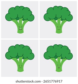 Expressive Broccoli Characters : A Set of Healthy Emotions