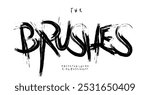 Expressive brushes drawn font, rough type, rebellious poster font, dynamic hand-painted logo, raw urban street typography for artistic and grunge designs. Vector typeset.