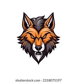 Expressive and captivating wolf head hand drawn illustration. A symbol of loyalty and courage, ideal for logo designs that command attention