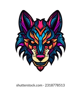Expressive and captivating wolf head hand drawn illustration. A symbol of loyalty and courage, ideal for logo designs that command attention