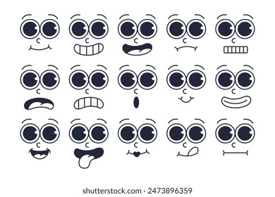 Expressive Cartoon Faces Icon Set