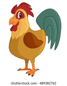 Expressive cartoon rooster