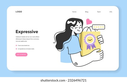 Expressive consumer behavior web banner or landing page. Purchase habit based on emotions and memories. Costumer experience and decision process. Marketing strategy building. Flat Vector Illustration