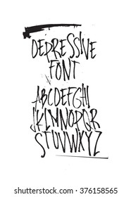 Expressive decorative font. Style hand drawn calligraphy alphabet typeface 
