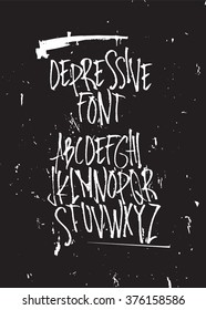 Expressive decorative font. Style hand drawn calligraphy alphabet typeface 