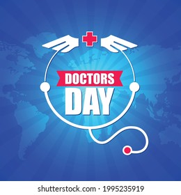 El expresivo logo del día de los médicos que está en el mapa del mundo