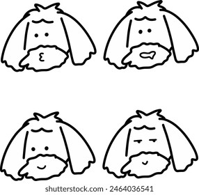 Expressive Doggo Doodles - Line Art Pups with Emoji Feelings