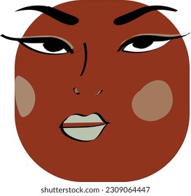 Expressive eyes  and face design vector image