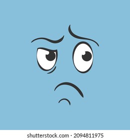 Expressive eyes and mouth, smiling, crying and surprised character face expressions. Colored emotions collection. Emoticon comic avatar set. Cartoon face expression. Hand drawn doodle style. Vector.