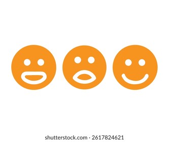 Expressive Face Emoji Set,  Vector Fully Editable illustrator EPS File.