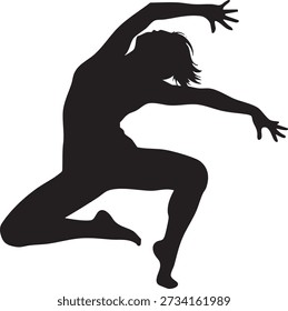 Ausdrucksstarke Tänzerin im Mittelsprung, die Anmut, Bewegung und Performance-Kunst zeigt.