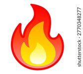 Expressive flame emoji icon symbolizing heat, excitement, and trending captions in modern digital communication