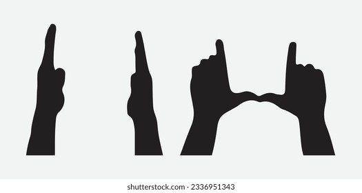 Expressive Gestures, Crafting a Captivating Frame with Hand Sign Silhouettes