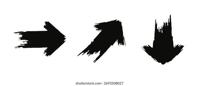 Setas grunge expressivas apontando para o web design e marketing